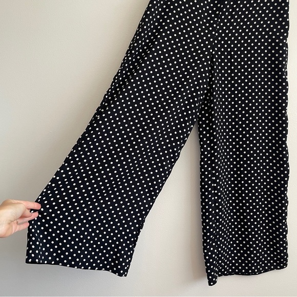 Zara polka dot wide leg pants high rise trousers crop artsy teacher fun small S - Picture 7 of 13